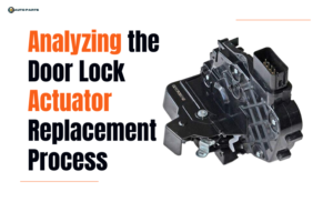 A detailed view of the Door lock actuator replacement process.